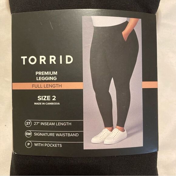 TORRID Full length premium legging with pockets in black size 2 NWT - Picture 3 of 10